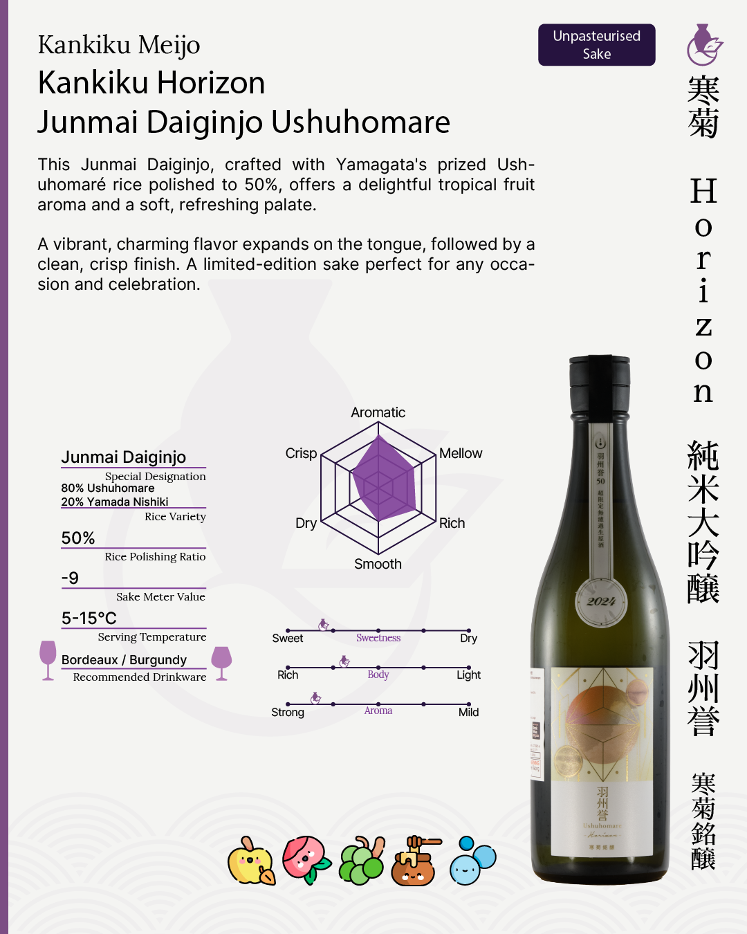 Kankiku Horizon Junmai Daiginjo Ushuhomare | 寒菊 Horizon 純米大吟醸 羽州誉