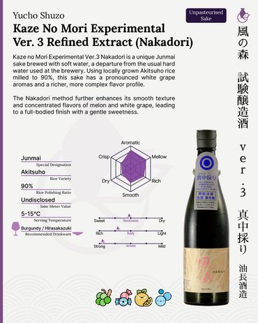 Kaze no Mori Experimental ver.3 - Nakadori | 風の森 試験醸造酒 ver.3 真中採り