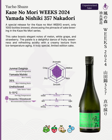 Kaze no Mori WEEKS 2024 Yamada Nishiki 357 - Nakadori | 風の森 WEEKS 2024 山田錦357 真中採り