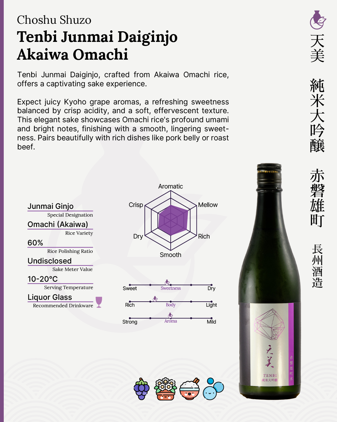 Tenbi Junmai Daiginjo Akaiwa Omachi | 天美 純米大吟醸 赤磐雄町