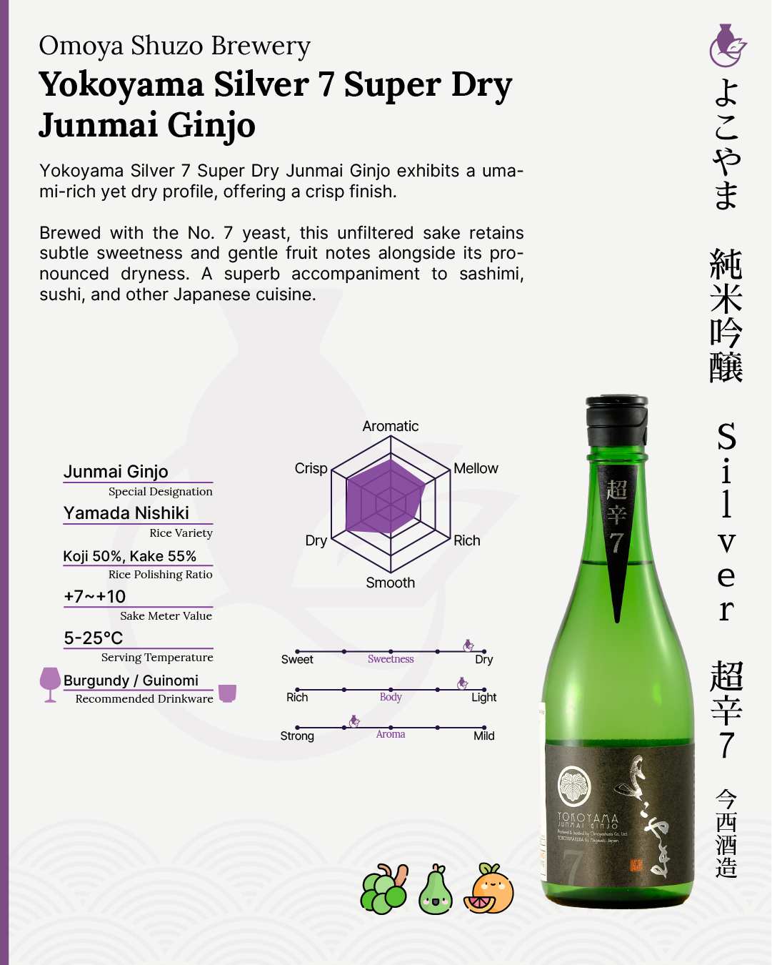 Yokoyama Silver 7 Super Dry Junmai Ginjo | よこやま 純米吟醸 Silver 超辛7 火入