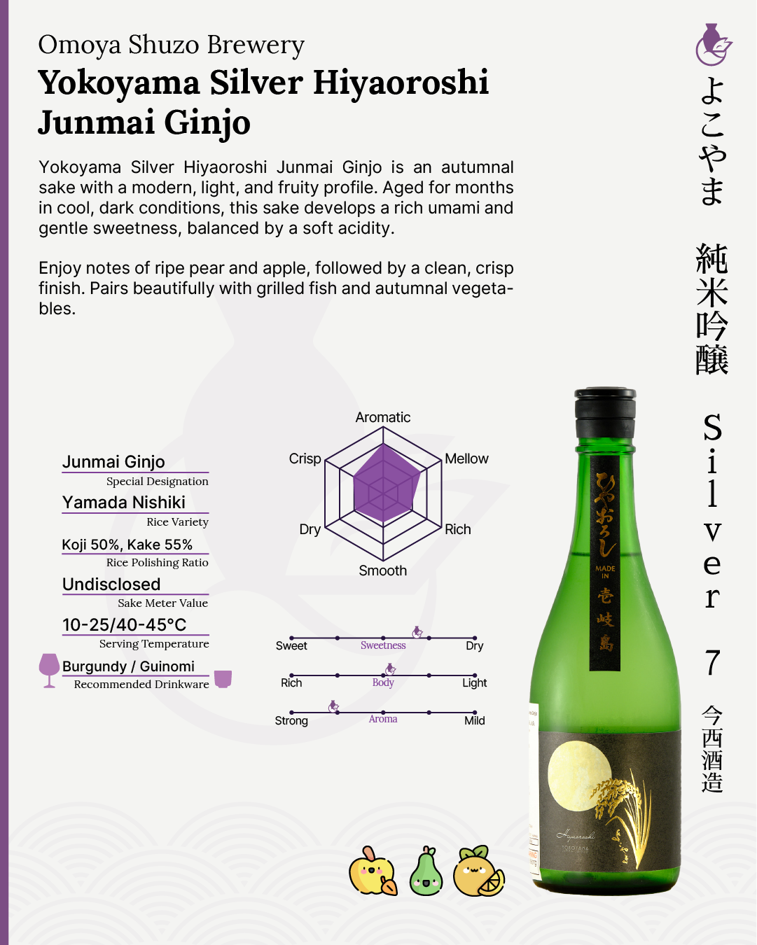 Yokoyama Silver Hiyaoroshi Junmai Ginjo | よこやま 純米吟醸 Silver ひやおろし 火入