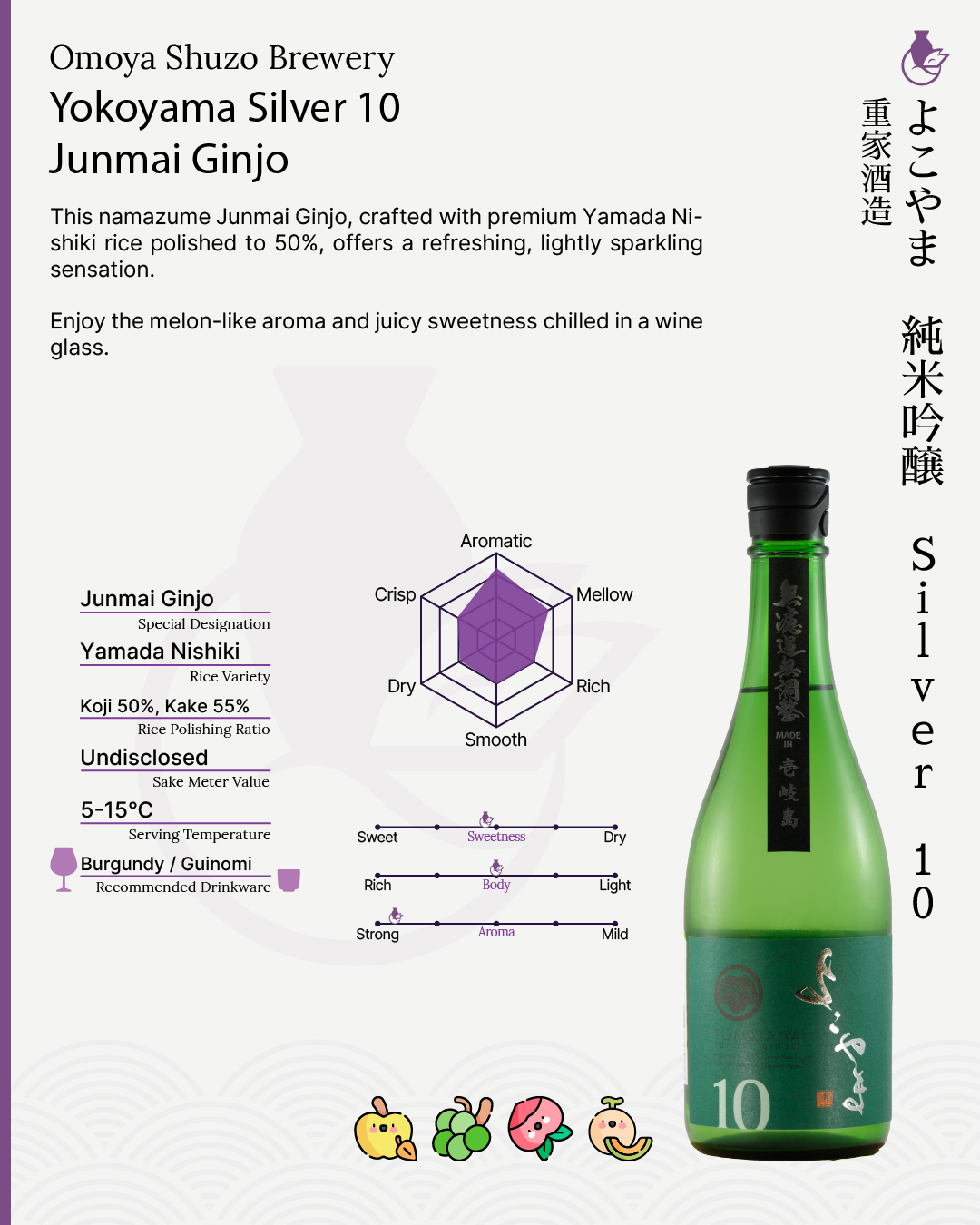 Yokoyama Silver 10 Junmai Ginjo | よこやま 純米吟醸 Silver 10 火入