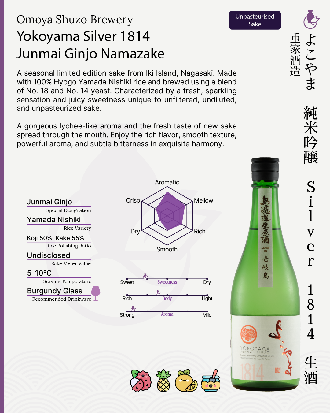 Yokoyama Silver 1814 Junmai Ginjo Namazake | よこやま 純米吟醸 Silver 1814 生酒