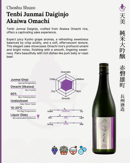 Tenbi Junmai Daiginjo Akaiwa Omachi | 天美 純米大吟醸 赤磐雄町